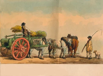Travailleurs agricoles et charrette, 1797