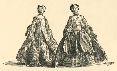 Poupée de mode en taffetas Watteau avec jupon cerclé, c1750-1800