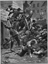 Combats aux barricades, La Monarchie de Juillet, France, 1848 vers 1885