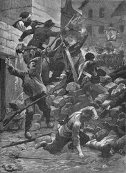 Combats aux barricades à Paris, 1848