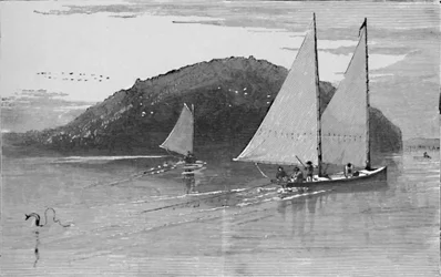 Pêche depuis un voilier, 1883