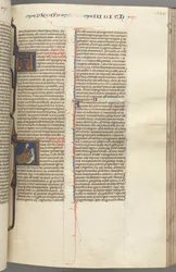 Fol. 194r, Judith, initiale historiée A, Judith décapitant Holopherne