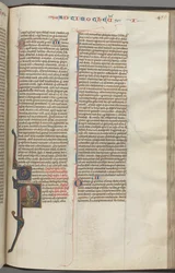 Fol. 456r, Timothée I, initiale historiée P, Paul assis