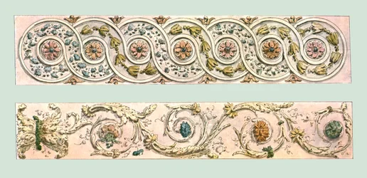 Dessins de bordures de feuillage, France, 1928