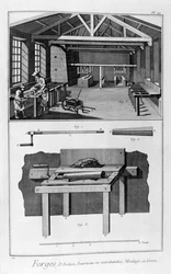 Forge, fourneau, moulage au sol, 1751-1777