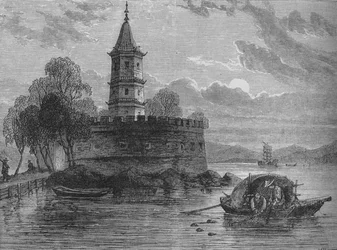 Fort sur la rivière Peiho, vers 1880