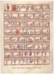 Quarante-huit vignettes de manœuvres de tauromachie et scènes de l