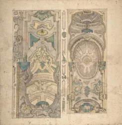 Quatre dessins alternatifs pour une voûte, 1700-1780