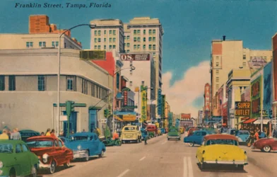 Rue Franklin, Tampa, Floride, vers 1940