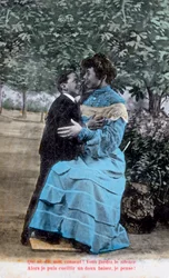Carte postale romantique française, vers 1900