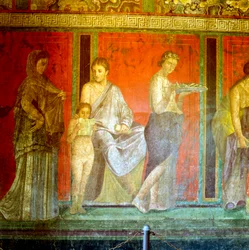 Fresque de la Villa des Mystères, Pompéi, Italie, vers Ier siècle av. J.-C. - Ier siècle apr. J.-C.