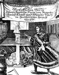 Frontispice de Magia Naturalis par Johannes Baptista della Porta, 1715