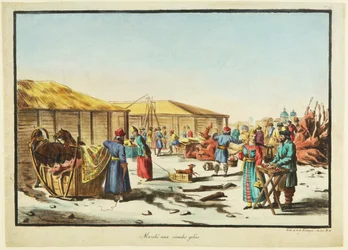 Marché de viandes congelées, vers 1814