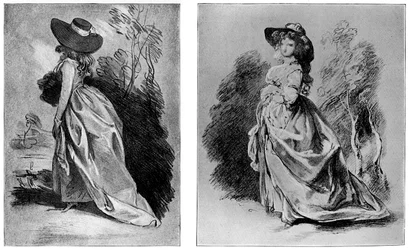 Études de Gainsborough pour son célèbre portrait de la Duchesse de Devonshire, vers 1787