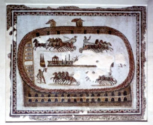 Jeux, mosaïque romaine de Carthage, 2e siècle après J.-C.