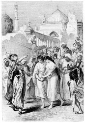 La mère et la sœur de Ganem quittant Damas, 19ème siècle