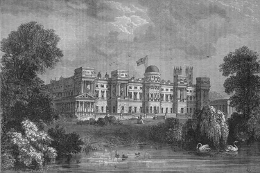 Façade du jardin du Palais de Buckingham, Westminster, Londres, vers 1875-1878