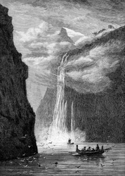 Fjord de Geiranger, avec la chute des Sept Sœurs, Norvège, 1882