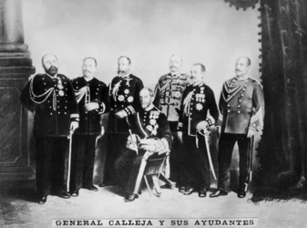 Général Calleja et son état-major, vers 1910