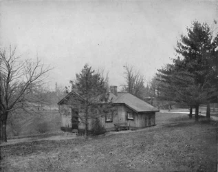 Cabane en rondins du général Grant, Fairmount Park, Philadelphie, vers 1897