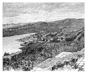 Vue générale de Castries, île de Sainte-Lucie, vers 1890