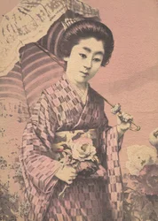 Fille portant une ombrelle, vers 1900