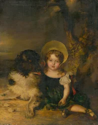 Fille avec un chien