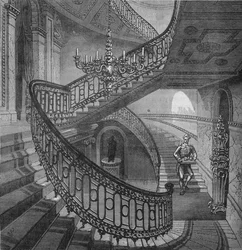 Grand escalier de Carlton House, Westminster, Londres, vers 1820