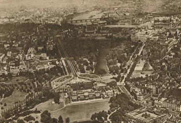 Bois verts par les eaux de Westminster : partie du manoir de Hyde sous l