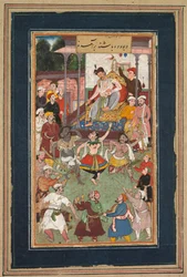 Danseurs grotesques en performance, vers 1600
