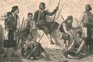 Groupe de Monténégrins, vers 1879