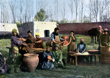 Usine de traitement des intestins, Boukhara, Ouzbékistan, vers 1890