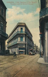 Habana. Calle Neptuno y San Miguel. Rue Neptuno et Saint-Michel, 1916