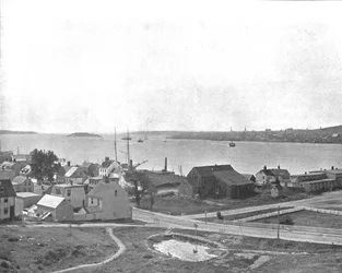 Port de Halifax, Nouvelle-Écosse, depuis Dartmouth, Canada, vers 1900