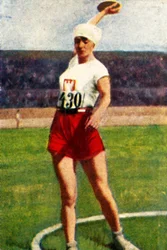 Halina Konopacka de Pologne, championne du monde de lancer du disque, 1928