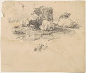 Troupeau de bovins, XIXe siècle
