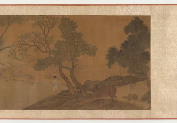 Garçons de troupeau et buffles traversant un ruisseau, XVIe-XVIIe siècle