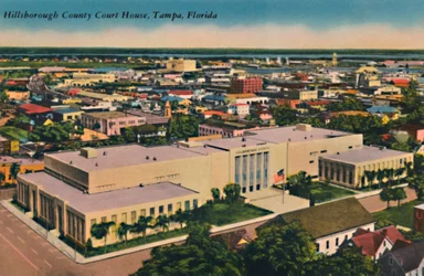 Palais de justice du comté de Hillsborough, Tampa, Floride, vers les années 1940