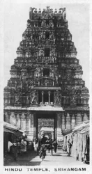 Temple hindou, Srirangam, Inde, vers 1925
