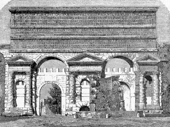 Histoire de la Rome antique. Gravures de Rome de 1872 Porta Maggiore, ou Porta Nevia
