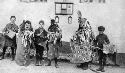 Cheval de bois, cérémonies du 1er mai, Somerset, vers 1922