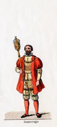 Porteur de sceptre, costume pour la pièce de Shakespeare, Henry VIII, 19ème siècle