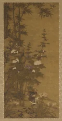 Rose trémière et canards, 16e siècle
