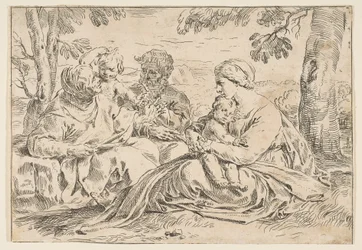 Sainte Famille avec Sainte Élisabeth et Saint Jean-Baptiste, copie inversée, ca. 1639 ou après