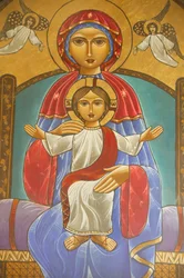 Icône de la Sainte Vierge et de Saint Jean, monastère copte de Kame, Égypte
