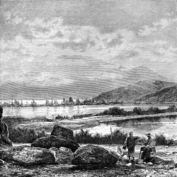 Hong Kong, vue de Kowloon, vers 1890