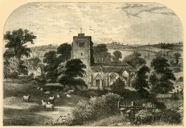 Église de Hornsey en 1750, vers 1876