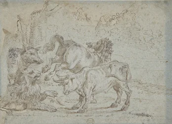 Cheval, Taureau, Lion et Sanglier, 17ème siècle