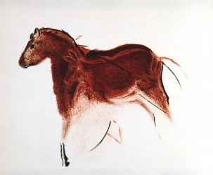 Cheval et biche, peinture rupestre paléolithique d