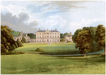 Howick Hall, Northumberland, maison du comte Grey, vers 1880
